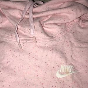 NIKE PINK SPECKLED COWL NECK HOODIE